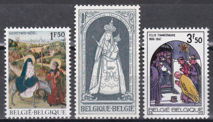 Belgia 1967, 1971, 1972 - Crăciun, 3 Serii, MNH