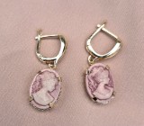 CERCEI CLIPS DIN METAL AURIU USOR, IMITATIE CAMEE