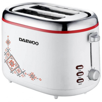 Prajitor de paine Daewoo DBT70TR, putere 900 W, design traditional, 2 felii, indicator luminos, carcasa CoolTouch, alb foto