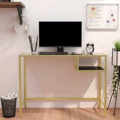 vidaXL Birou de calculator transparent 100x36x74 cm sticlă securizată foto
