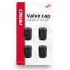 Set 4 capace Amio din aluminiu pentru ventil model hexagon negru