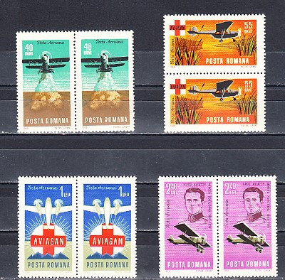 M1 TX4 7 - 1968 - Aviatie si aviasan - perechi de cate doua timbre foto
