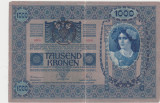 AUSTRIA UNGARIA 1000 COROANE KRONEN 1902 TIMBRU SPECIAL DEUTSCHEOSTEREICH