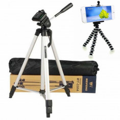 Pachet Trepied foto telescopic Weifeng WF-330A universal 51-134 cm + Trepied... foto