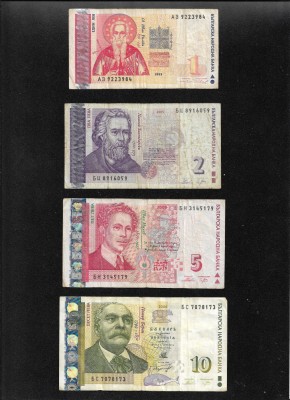 Set Bulgaria 1 + 2 + 5 + 10 leva foto