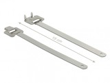 Set 20 buc bride din otel reutilizabila cu incuietoare pliabila 150 x 10 mm, Delock 18762