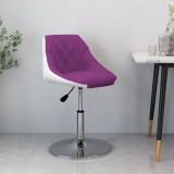 Cumpara ieftin Scaun de bar, violet şi alb, piele ecologică