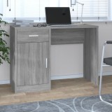 Birou cu sertar și dulap gri sonoma 100x40x73 cm lemn prelucrat