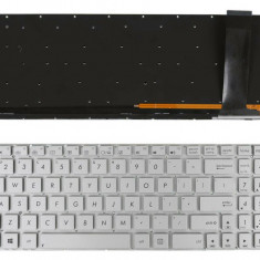 Tastatura laptop noua Asus N56 N550 N56V U500VZ N76 N76VM N76VJ Silver Backlit Win 8 Layout US