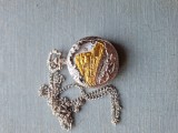 Ceas de buzunar quartz, diametru 45mm, lant 30cm, electronic, stare perfecta