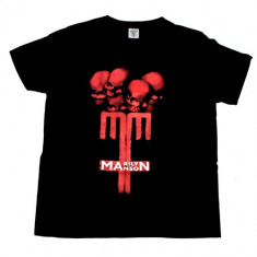 Tricou Marilyn Manson- cranii rosii foto