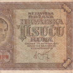 CROATIA 1.000 kuna 1941 VF+!!!