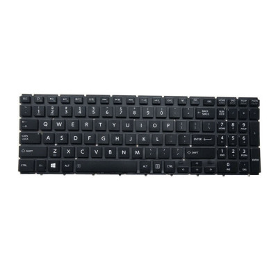 Tastatura Laptop, Toshiba, Satellite L50-C, iluminata, fara rama, neagra, us foto
