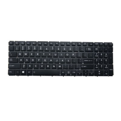 Tastatura Laptop, Toshiba, Satellite L50-B-11C, iluminata, fara rama, neagra, us foto
