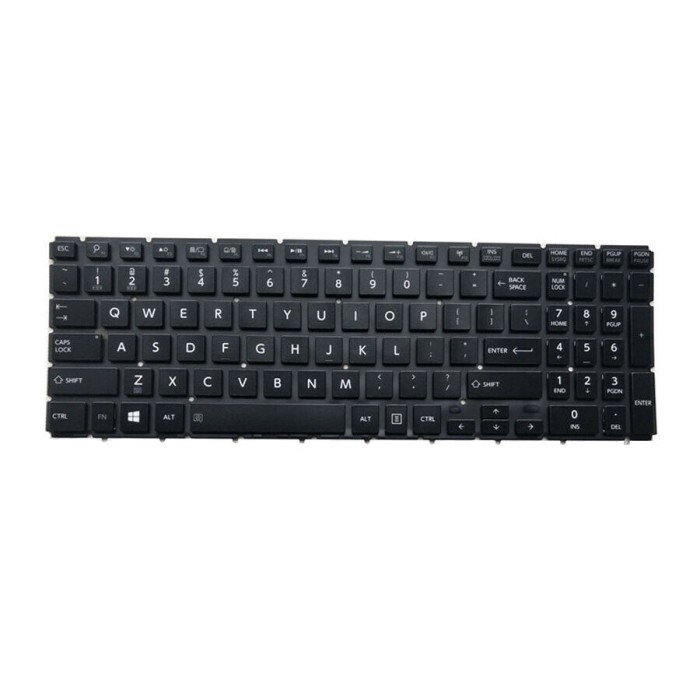 Tastatura Laptop, Toshiba, Satellite P50-C-15J, iluminata, fara rama, neagra, us