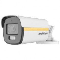 Camera ColorVU Dual Light analog 2MP, lentila 2.8mm, IR 40m, Lumina Alba 40m Microfon - HIKVISION DS-2CE12DF3T-LFS-2.8mm SafetyGuard Surveillance