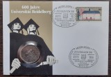 GERMANIA - FDC SI MONEDA 5 MARK 1986 D, 600 ANI UNIVERSITATEA HEIDELBERG, Europa