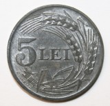 5 LEI 1942 . DETALII EXCELENTE . LUCIU DE BATERE PARTIAL .