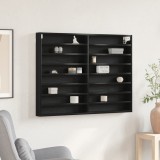vidaXL Dulap cu vitrină, stejar negru, 100x8,5x75 cm, lemn prelucrat
