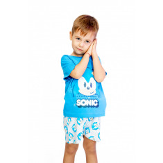 Pijama copii, cu maneca scurta, Sonic The Hedgehog 100% bumbac, Albastru