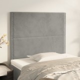 Cumpara ieftin Tăblii de pat, 2 buc, gri deschis, 80x5x78/88 cm, catifea