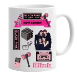 Cana alba personalizata blackpink happy birthday kpop, INOVATIX&reg;. 330 ml