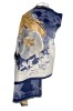 Fular Damă L&acirc;nă Lux Albastru Galben 180x60 cm | Fular Dama Calduros Premium | DAC Shop