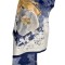 Fular dama l&acirc;nă de lux, albastru/galben, 180x60cm