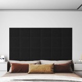 Panouri de perete 12 buc. negru 30x30 cm țesătură 1,08m&sup2;