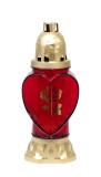 Candela funerara Rose din sticla, 25,5 cm, aurie, 28 ore