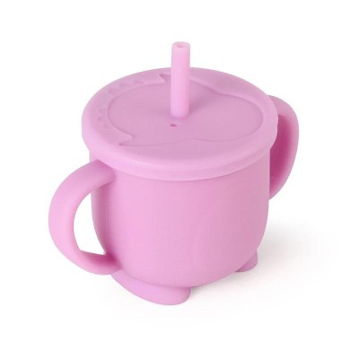 Cana din silicon cu capac si pai, 160 ml, lila foto