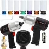 Pistol cheie de impact Pneumatic 1 2 1900Nm +set chei tubulare lungi de impact 17-27mm (TA815+TA1252)