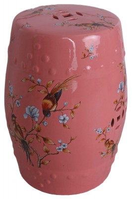 Scaun ceramica asiatica roz cu flori de cires PIN012 foto