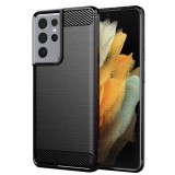 Husa Samsung Galaxy S21 Ultra 5G Asteroid GSM Carbon Silicone, negru
