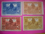 HOPCT BANCNOTA NOTGELD NR 140 IMST - SET 4 BUC - 50,50, 50 SI 50 HELLER 1920 -AUSTRIA-UNC