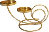 Suport pentru lumanari Hosoncovy, metal, auriu, 18 x 9 x 9,5 cm