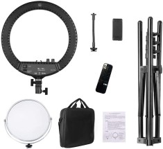 Ring Light LED profesional, 45 cm, USB, telecomanda, oglinda, geanta, RL18 foto
