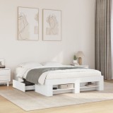 VidaXL Cadru de pat, alb, 140x200 cm, lemn prelucrat
