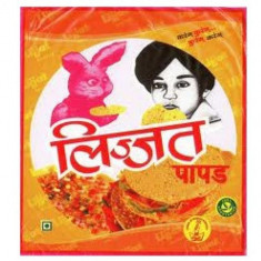 Lijjat Plain Urid Papads (Snacks Indian din Linte Neagra - Urid Dal) 200g foto