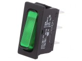 Comutator Basculant Verde 20A 250VAC IP40 cu Bec 230V