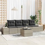 vidaXL Set de canapele pentru grădină 5 pcs Gri deschis și gri &icirc;nchis