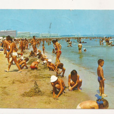 CA16 -Carte Postala- Mamaia ,La plaja, Marea Neagra, circulata 1980