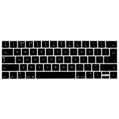Protectie din silicon pentru tastatura, model limba engleza, culoare neagra, compatibila cu MacBook PRO 13 15 inch cu Touch Bar pentru Model A2159 A19