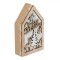 Decorațiune Lemn, Căsuță Crăciun, Alb-Roz, 7x11 cm