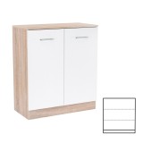 Comoda Miami 2 usi 80x92 cm, Alb &amp; Stejar Sonoma, PAL, Living, Dormitor, Hol