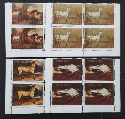 R.DU TCHAD-PICTURA-CAI-SERIE 4 V.IN BLOC DE PATRU-NEOBLITERATA-MNH**- EP 205A foto