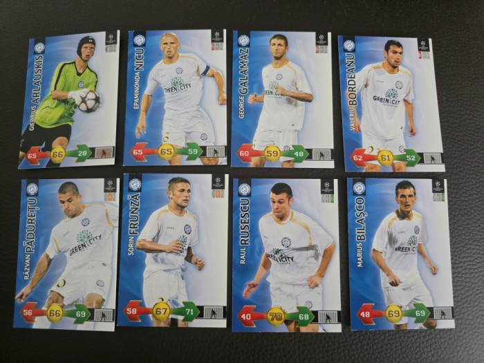 Set 8 cartonase Unirea Urziceni Panini Champions League 2009-2010