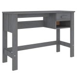 Cumpara ieftin Birou &bdquo;HAMAR&rdquo;, gri inchis, 110x40x75 cm, lemn masiv de pin