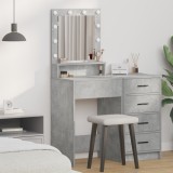 VidaXL Masă de toaletă cu lumini LED, gri beton, 50x41x135 cm