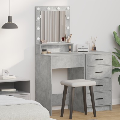 vidaXL Masă de toaletă Gri beton 50 x 41 x 135 cm Lemn compozit 865121 foto